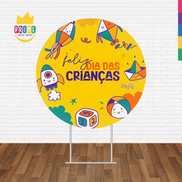 Painel Redondo 3D Dia das Crianças Tecido Sublimado 1,50m x 1,50m - Image 2
