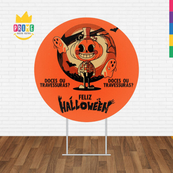 Painel Redondo 3D Halloween Tecido Sublimado 1,50m x 1,50m - Image 2