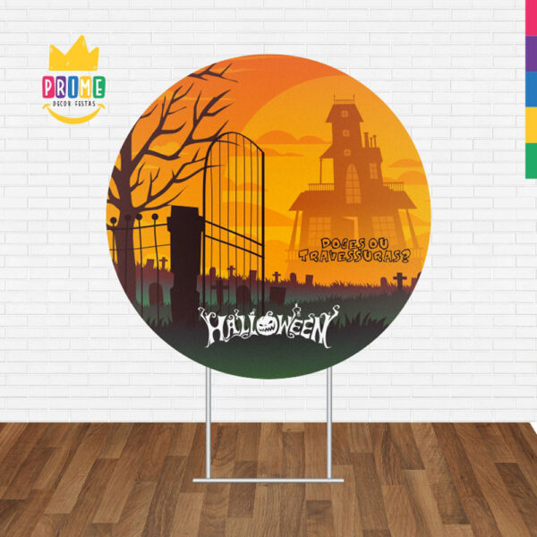 Painel Redondo 3D Halloween Tecido Sublimado 1,50m x 1,50m - Image 2