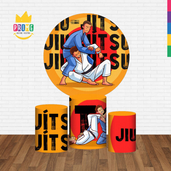 Trio Capa Cilindro + Painel Redondo 3D Jiu-Jitsu 1,50m Veste Fácil - Image 2