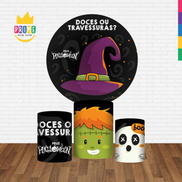Trio Capa Cilindro + Painel Redondo 3D Halloween 1,50m Veste Fácil - Image 2