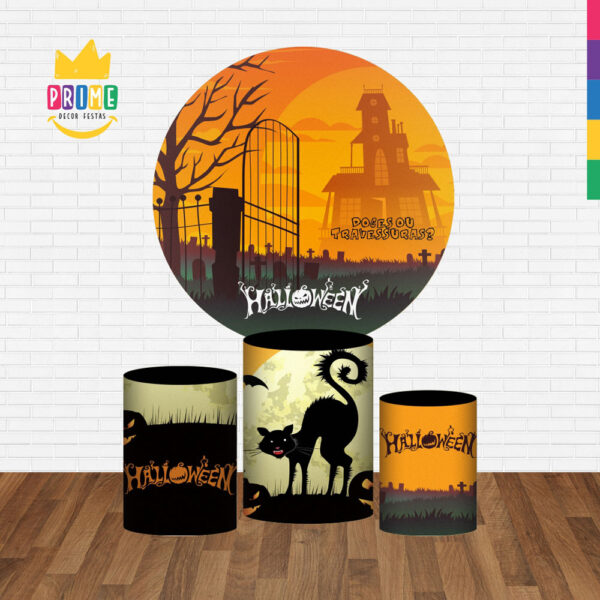 Trio Capa Cilindro + Painel Redondo 3D Halloween 1,50m Veste Fácil - Image 2