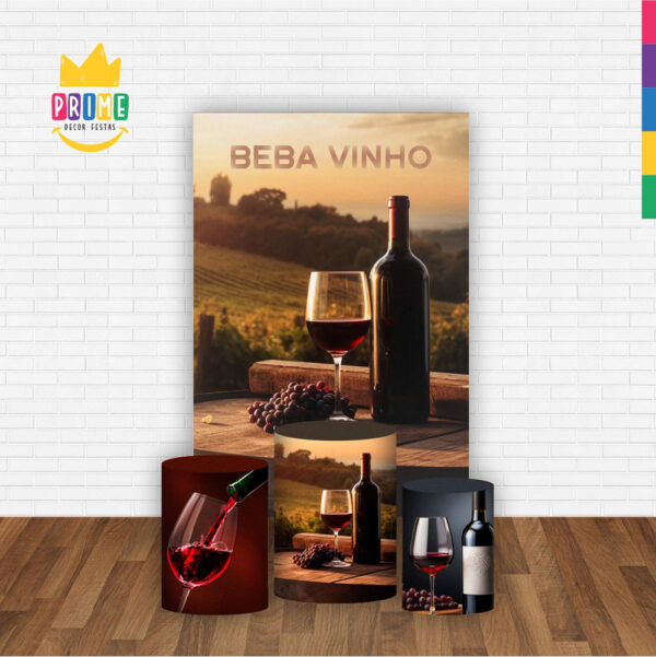 Kit Casado Vinho Trio Capa Cilindro Retangular Tecido - Image 2