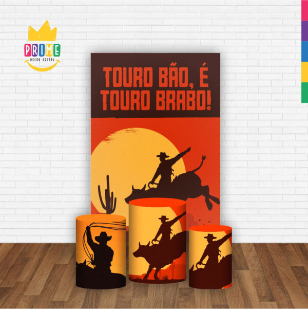 Kit Casado Cowboy Trio Capa Cilindro Retangular Tecido - Image 2
