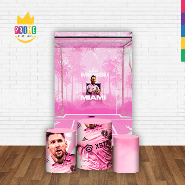 Kit Casado Inter Miami Messi Trio Capa Cilindro Retangular Tecido - Image 2
