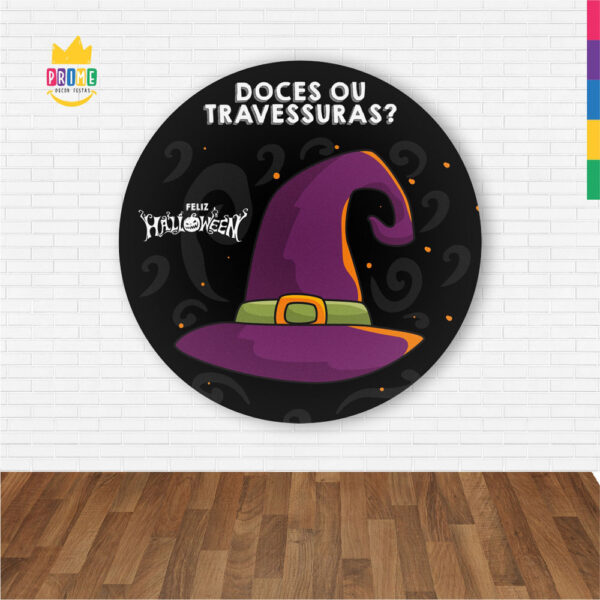 Painel Redondo 3D Halloween Abre Fácil Tecido 1,50m X 1,50m - Image 2