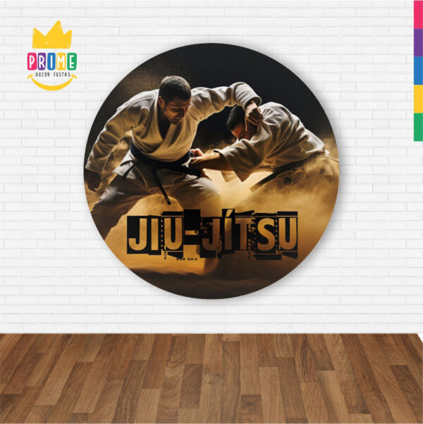 Painel Redondo 3D Jiu-Jitsu Abre Fácil Tecido 1,50m X 1,50m - Image 2