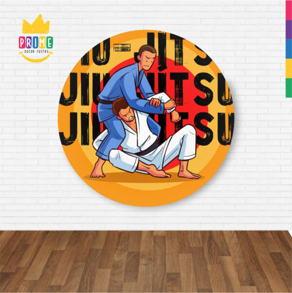 Painel Redondo 3D Jiu-Jitsu Abre Fácil Tecido 1,50m X 1,50m - Image 2