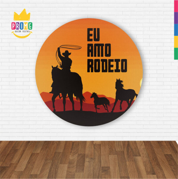 Painel Redondo 3D Cowboy  Abre Fácil Tecido 1,50m X 1,50m - Image 2