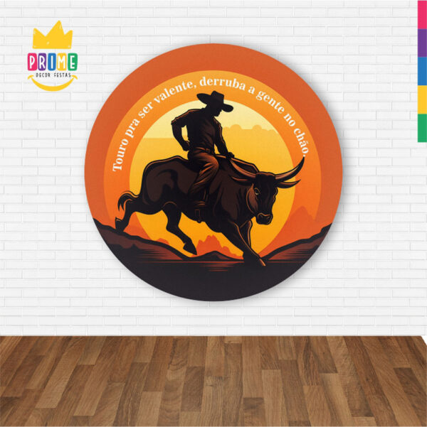 Painel Redondo 3D Cowboy  Abre Fácil Tecido 1,50m X 1,50m - Image 2