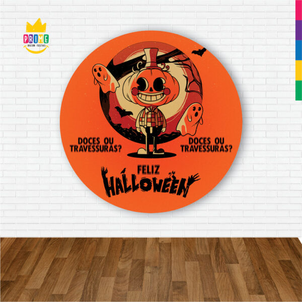 Painel Redondo 3D Halloween Abre Fácil Tecido 1,50m X 1,50m - Image 2