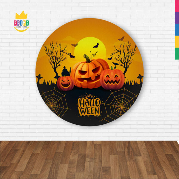 Painel Redondo 3D Halloween Abre Fácil Tecido 1,50m X 1,50m - Image 2