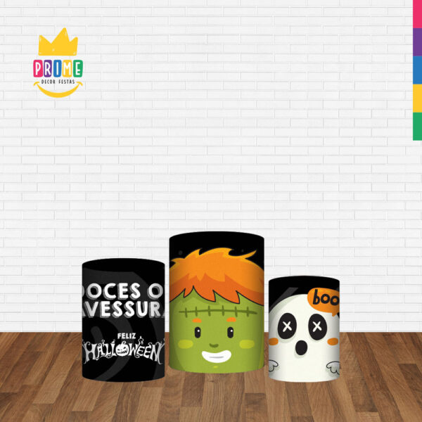 Trio Capa Cilindro Halloween 3D Em Tecido Com Elástico - Image 2