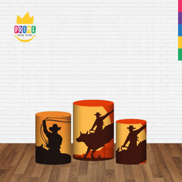Trio Capa Cilindro Cowboy 3D Em Tecido Com Elástico - Image 2