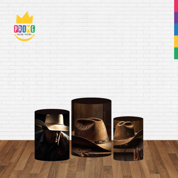 Trio Capa Cilindro Cowboy 3D Em Tecido Com Elástico - Image 2