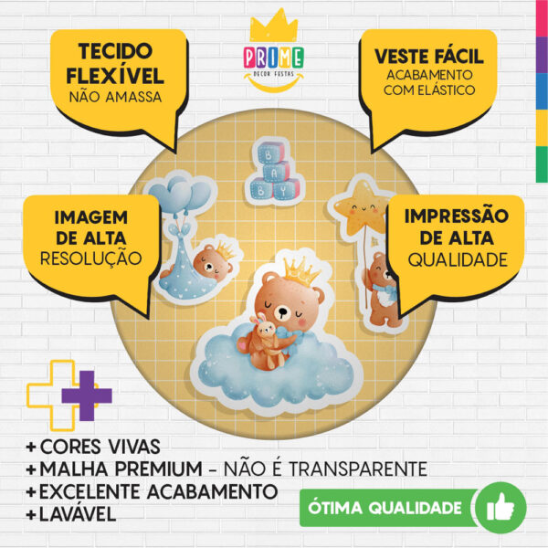 Painel Redondo 3D Ursinhos Tecido Sublimado 1,50m x 1,50m - Image 3
