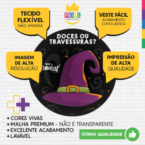 Painel Redondo 3D Halloween Tecido Sublimado 1,50m x 1,50m - Image 3