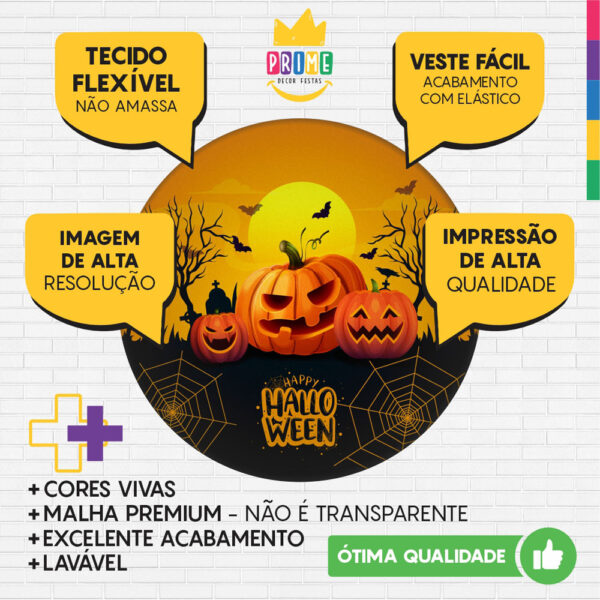 Trio Capa Cilindro + Painel Redondo 3D Halloween 1,50m Veste Fácil - Image 3