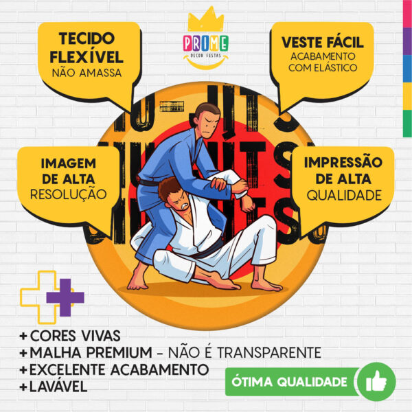Kit Casado Jiu-Jitsu Painel Redondo Trio Capas Cilindro Retangular Vertical Em Tecido - Image 3