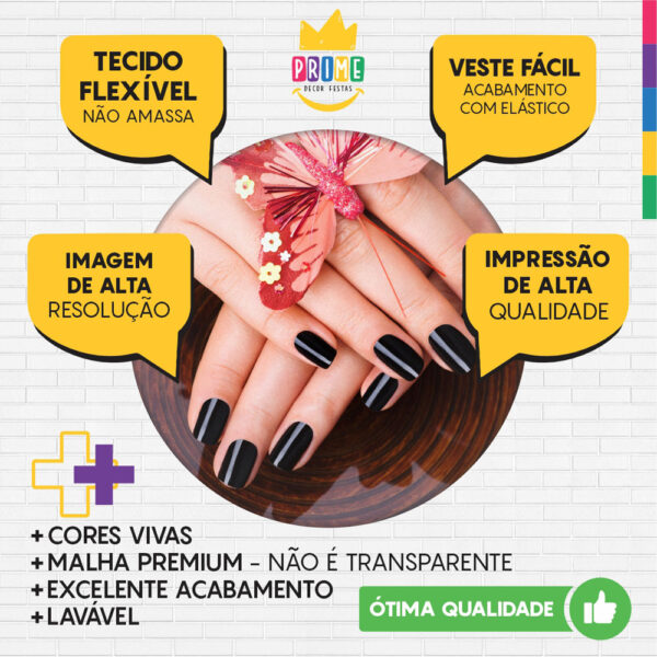 Kit Casado Unhas Manicure Painel Redondo Trio Capas Cilindro Retangular Vertical Em Tecido - Image 3