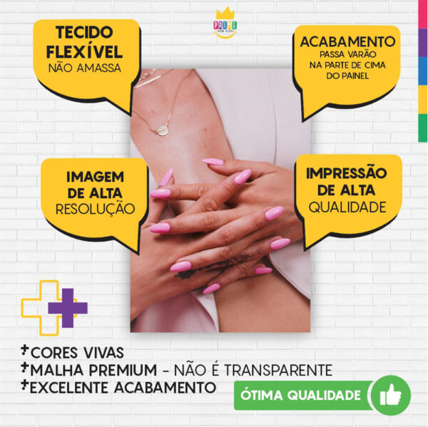Kit Casado Unhas Manicure Painel Redondo Trio Capas Cilindro Retangular Vertical Em Tecido - Image 6