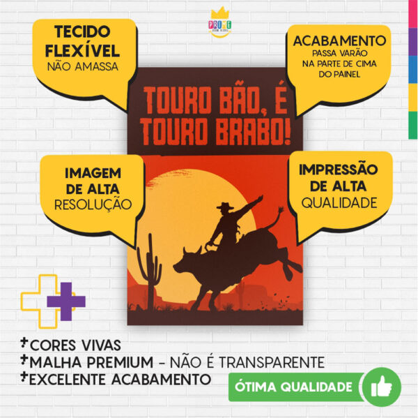 Kit Casado Cowboy Painel Redondo Trio Capas Cilindro Retangular Vertical Em Tecido - Image 6