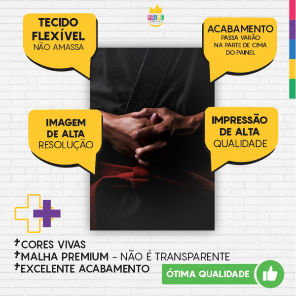 Painel de Festa Retangular 3D Jiu-Jitsu Casadinho 1,50m x 2,20 - Image 3
