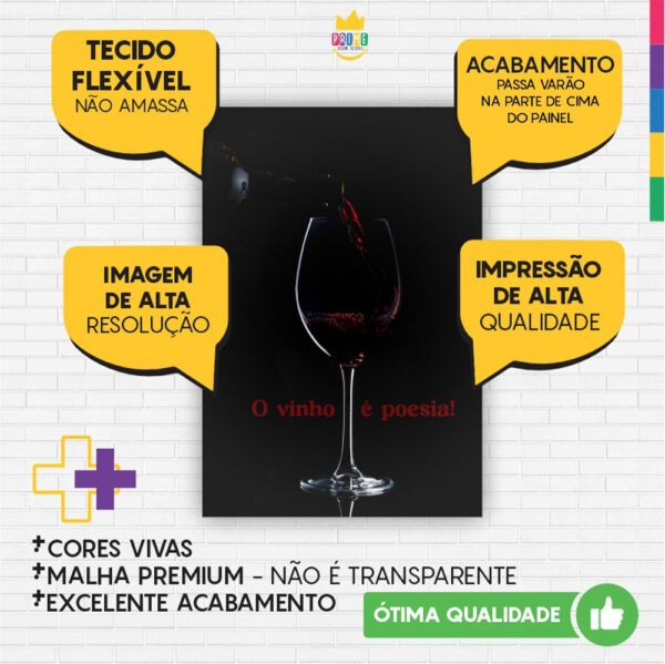 Painel de Festa Retangular 3D Vinho Casadinho 1,50m x 2,20 - Image 3