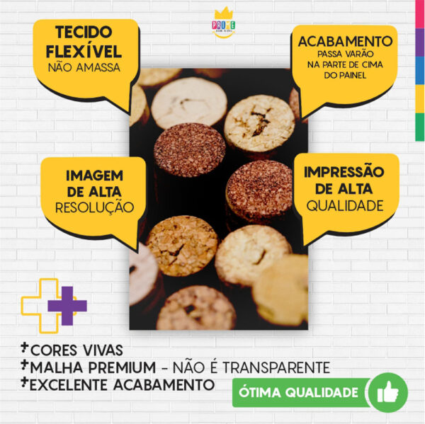 Painel de Festa Retangular 3D Vinho Casadinho 1,50m x 2,20 - Image 3