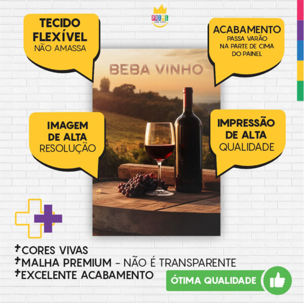 Painel de Festa Retangular 3D Vinho Casadinho 1,50m x 2,20 - Image 3