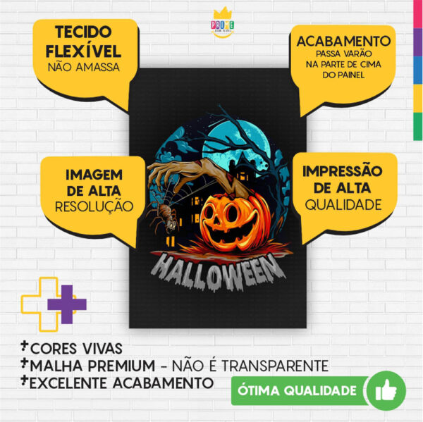 Painel de Festa Retangular 3D Halloween Casadinho 1,50m x 2,20 - Image 3