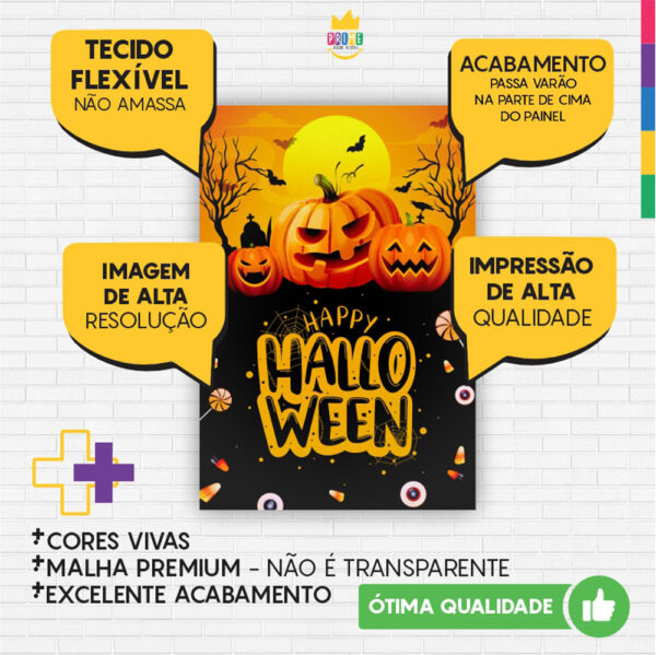 Painel de Festa Retangular 3D Halloween Casadinho 1,50m x 2,20 - Image 3