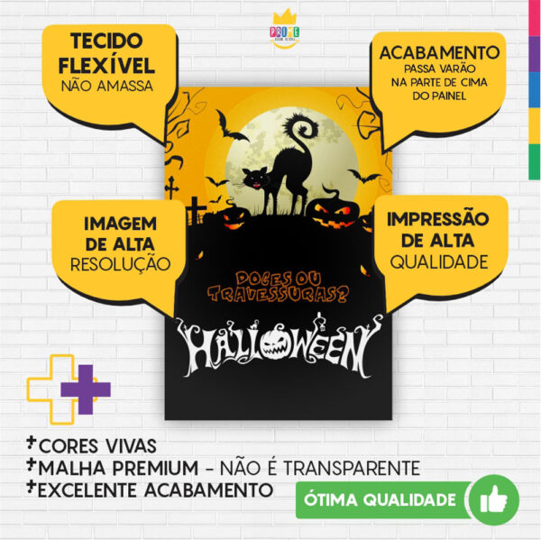 Painel de Festa Retangular 3D Halloween Casadinho 1,50m x 2,20 - Image 3