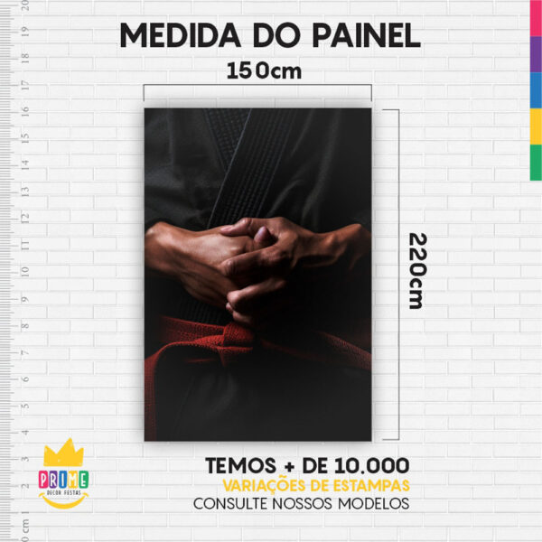 Painel de Festa Retangular 3D Jiu-Jitsu Casadinho 1,50m x 2,20 - Image 4