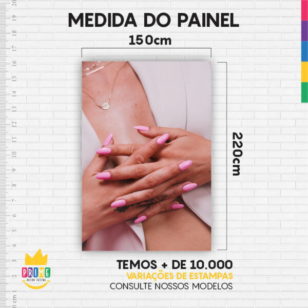 Kit Casado Unhas Manicure Painel Redondo Trio Capas Cilindro Retangular Vertical Em Tecido - Image 5