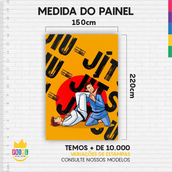 Painel de Festa Retangular 3D Jiu-Jitsu Casadinho 1,50m x 2,20 - Image 4
