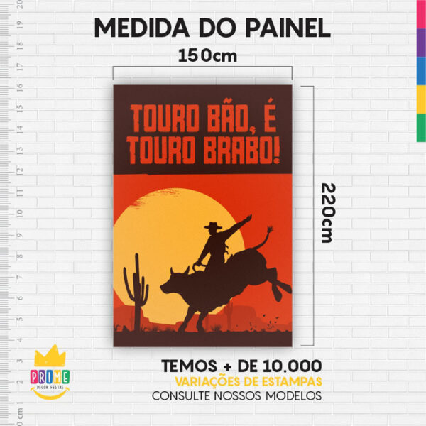 Kit Casado Cowboy Painel Redondo Trio Capas Cilindro Retangular Vertical Em Tecido - Image 5