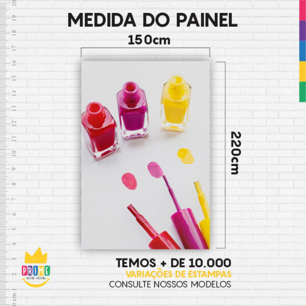 Painel de Festa Retangular 3D Unhas Manicure Casadinho 1,50m x 2,20 - Image 4