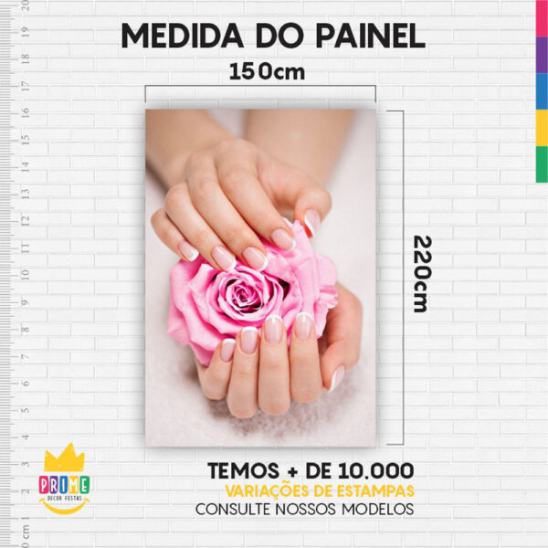 Painel de Festa Retangular 3D Unhas Manicure Casadinho 1,50m x 2,20 - Image 4