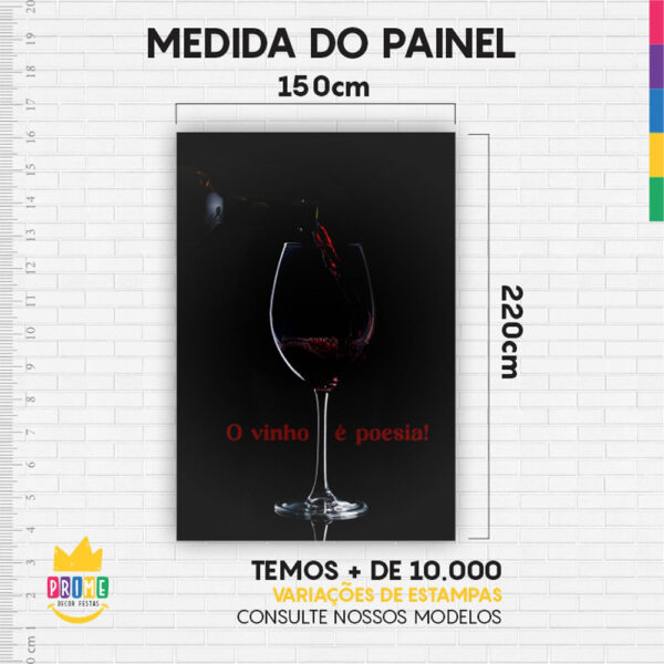 Painel de Festa Retangular 3D Vinho Casadinho 1,50m x 2,20 - Image 4