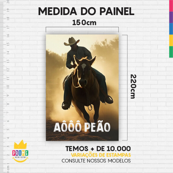 Painel de Festa Retangular 3D Cowboy Casadinho 1,50m x 2,20 - Image 4