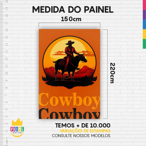 Painel de Festa Retangular 3D Cowboy Casadinho 1,50m x 2,20 - Image 4