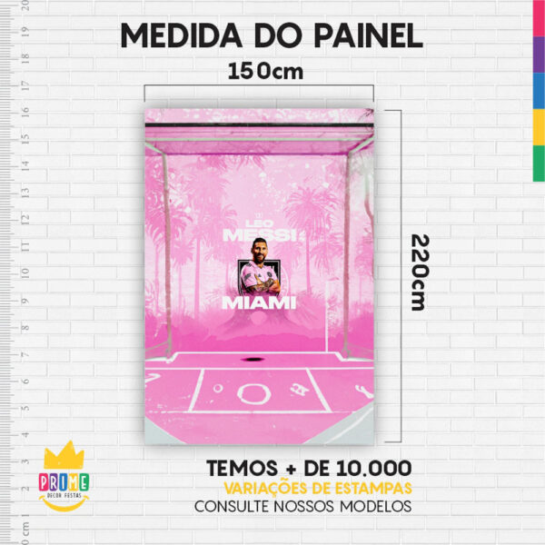 Painel de Festa Retangular 3D Inter Miami Messi Casadinho 1,50m x 2,20 - Image 4