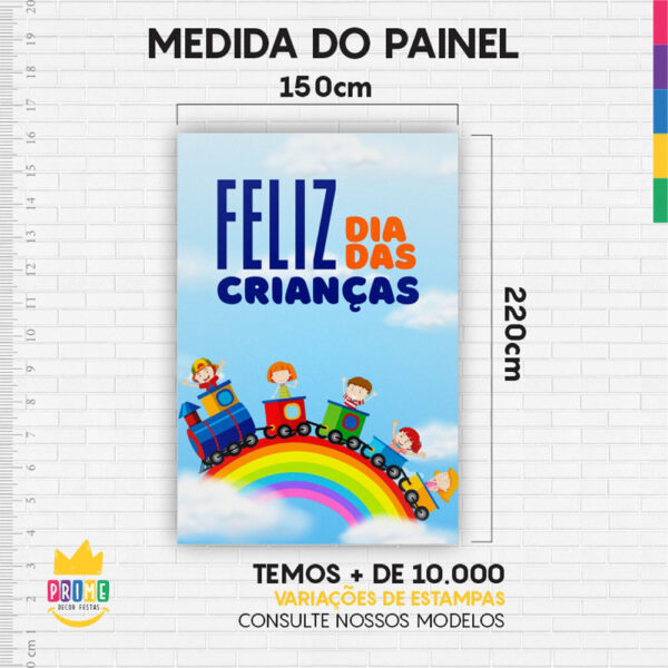 Painel de Festa Retangular 3D Dia das Crianças Casadinho 1,50m x 2,20 - Image 4
