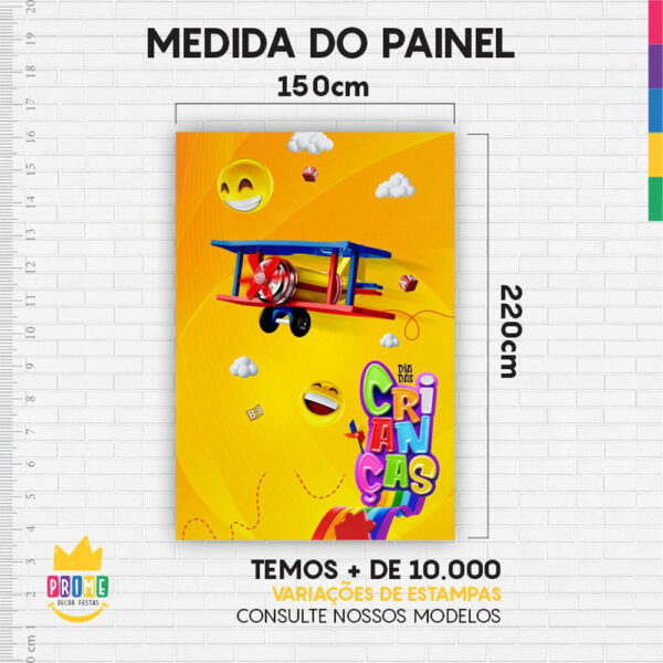 Painel de Festa Retangular 3D Dia das Crianças Casadinho 1,50m x 2,20 - Image 4