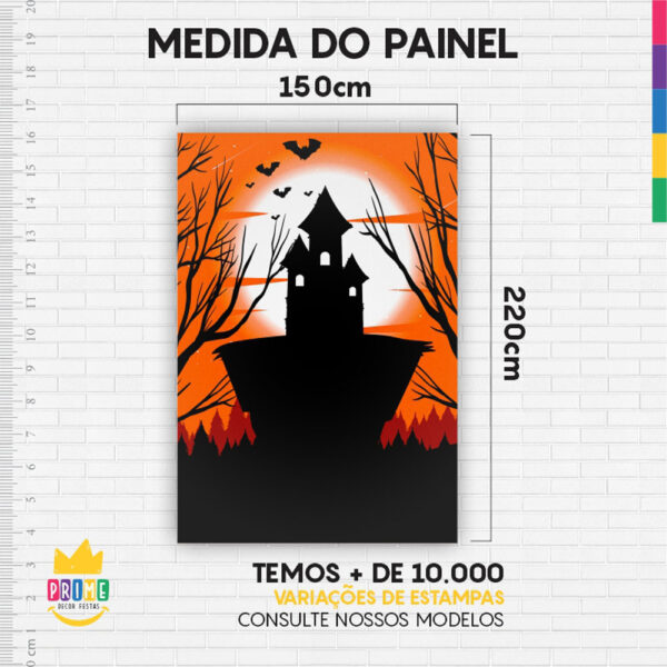 Painel de Festa Retangular 3D Halloween Casadinho 1,50m x 2,20 - Image 4