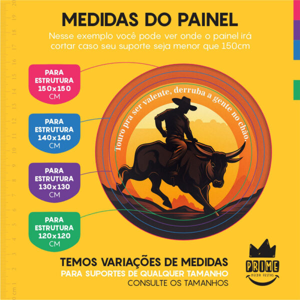 Painel Redondo 3D Cowboy Tecido Sublimado 1,50m x 1,50m - Image 4
