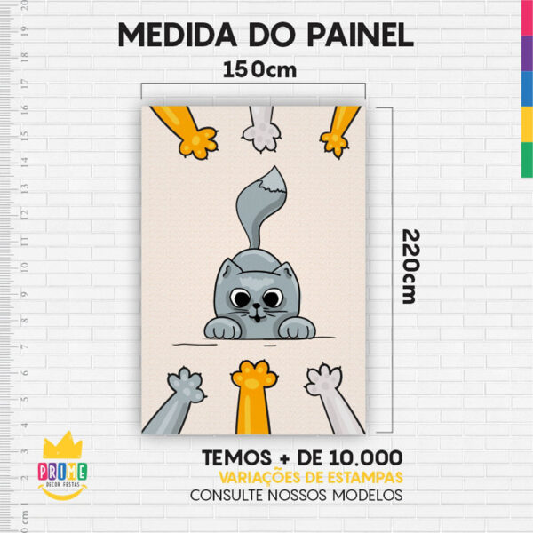 Painel de Festa Retangular 3D Gatos Casadinho 1,50m x 2,20 - Image 4