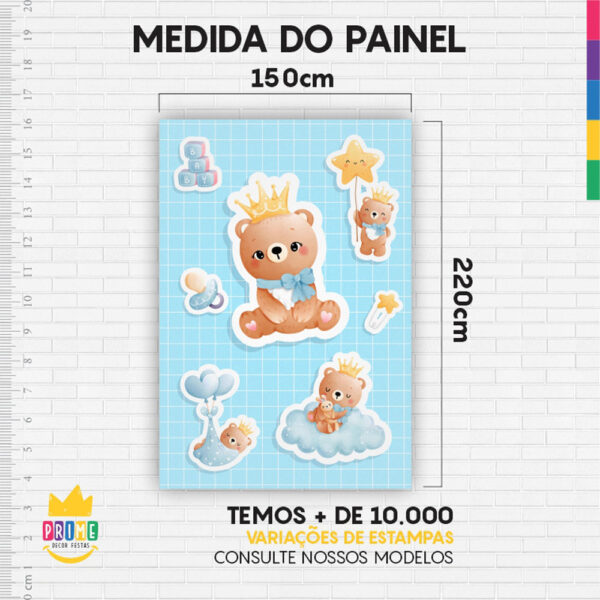 Painel de Festa Retangular 3D Ursinhos Casadinho 1,50m x 2,20 - Image 4