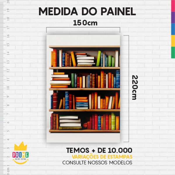 Kit Casado Estante Livros Painel Redondo Trio Capas Cilindro Retangular Vertical Em Tecido - Image 5